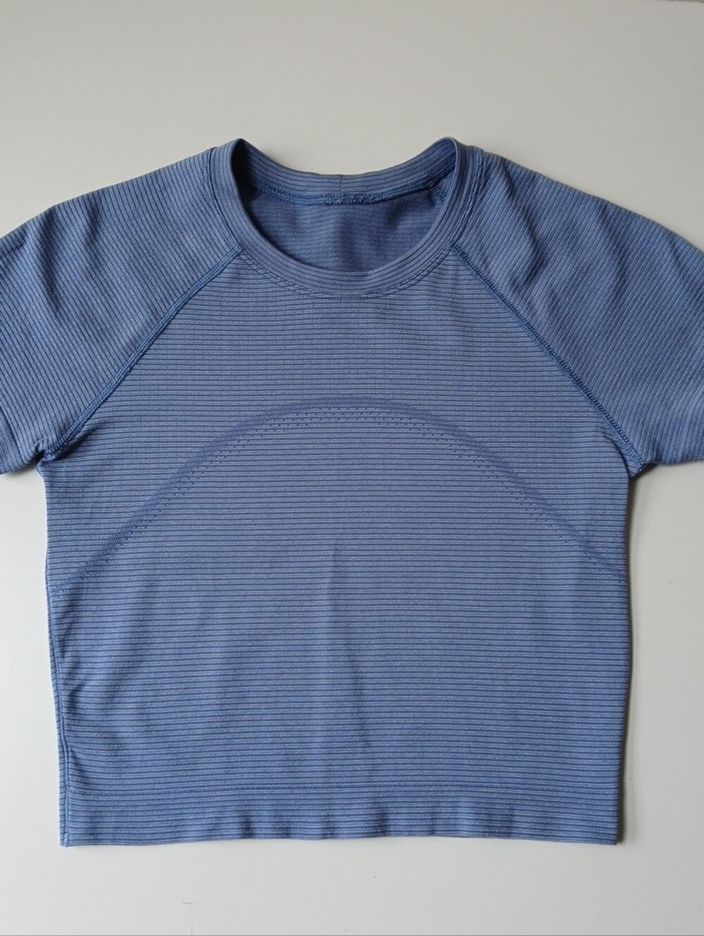 Lululemon Swiftly Tech Cropped Short-Sleeve Shirt Blue Women's 4